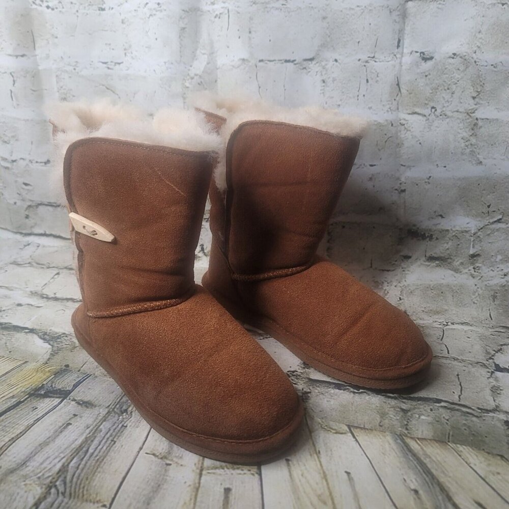 Bearpaw Womens Victorian Boots Shoe Brown Tan Hickory Champaigne US 8 EU39